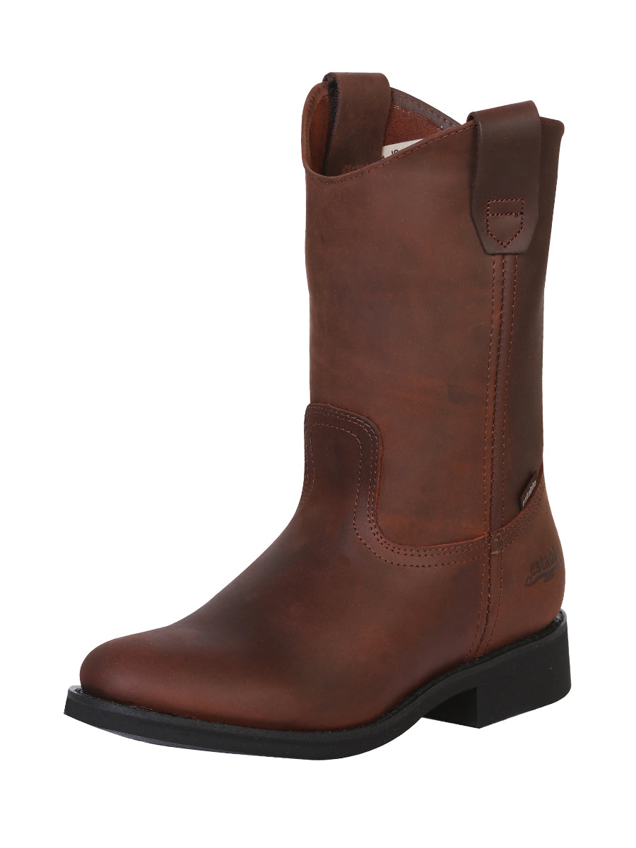 Bota de trabajo para hombre Establo - Piel Grasso - Marrón 315