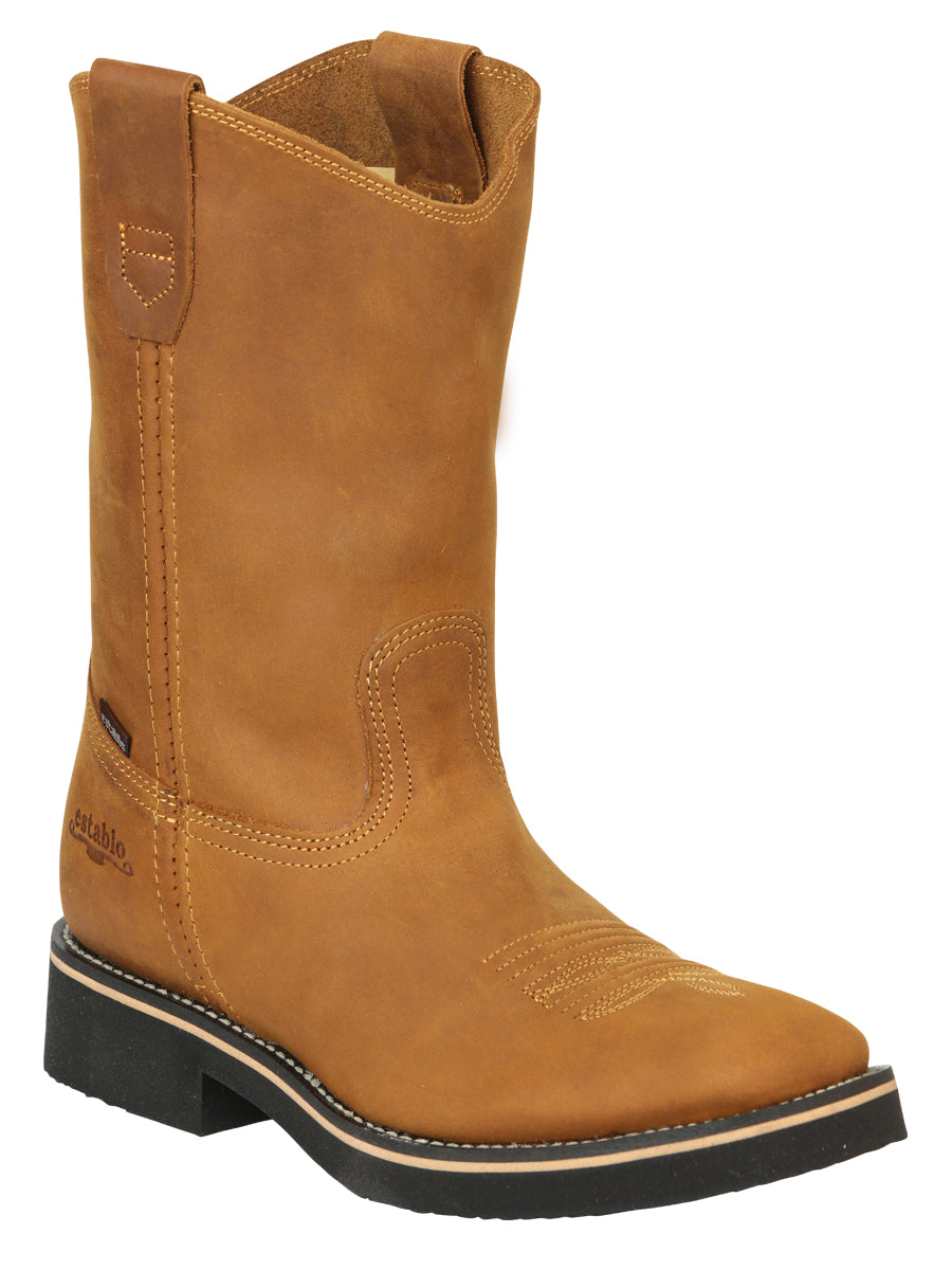 Bota de trabajo Establo para hombre - cuero Crazy en Mango 41549