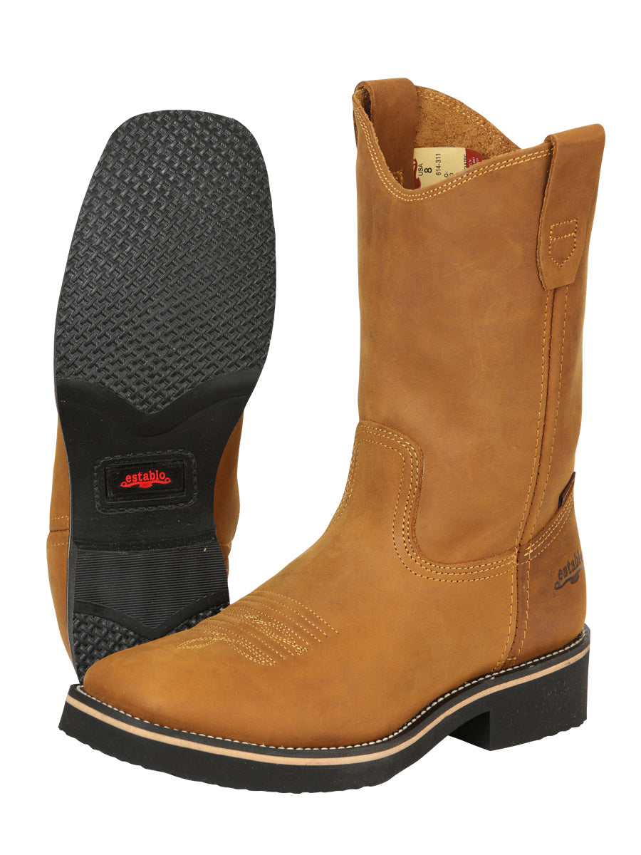Bota de trabajo Establo para hombre - cuero Crazy en Mango 41549