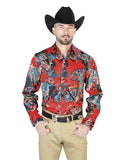 Men's Red Casual Long Sleeve Shirt 43668