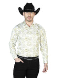 Men's Ivory Casual Long Sleeve Shirt 43678