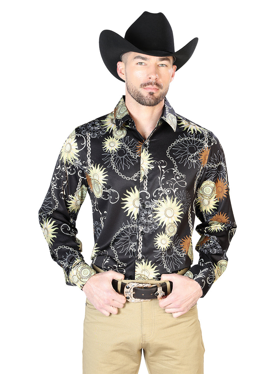Men's Black Gold  Casual Long Sleeve Shirt 43992