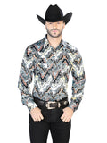 Men's Gray Casual Long Sleeve Shirt 44067