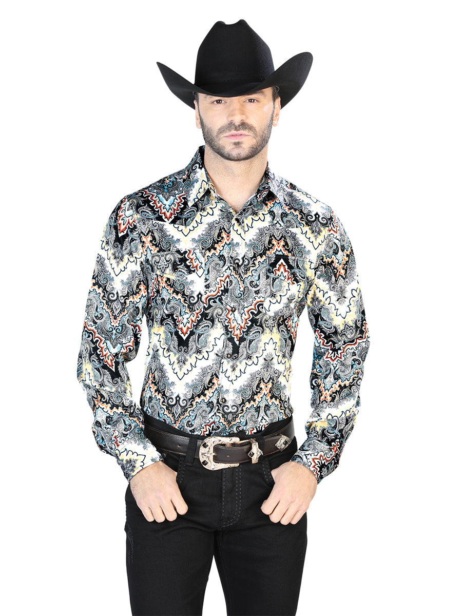 Men's Gray Casual Long Sleeve Shirt 44067