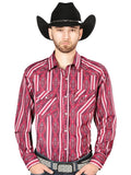 Men's Burgundy Long Sleeve Cowboy Shirt 44221