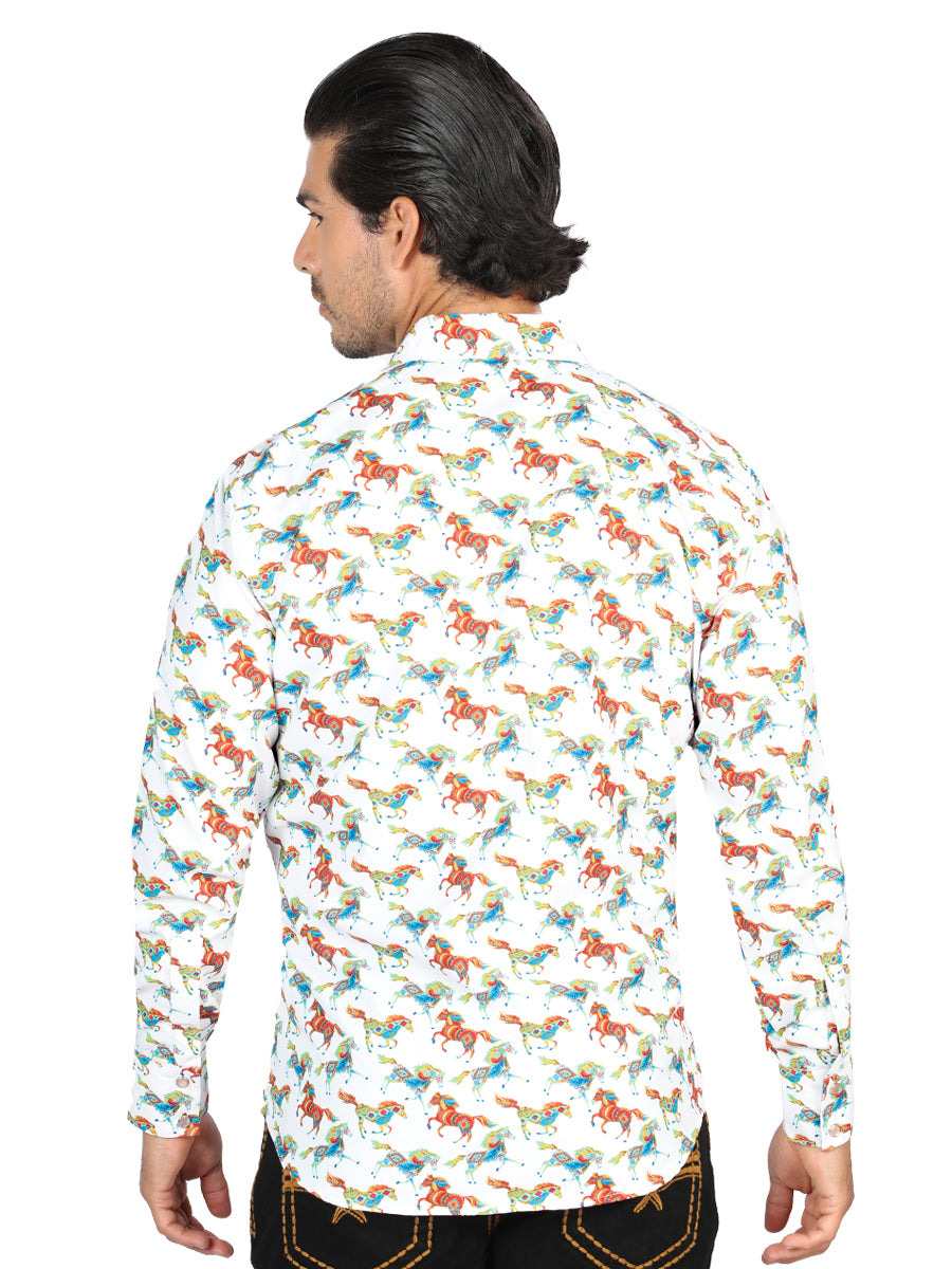 Men's El General Western Shirt - White 44313