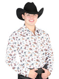 Men's El General White Western Shirt 44326