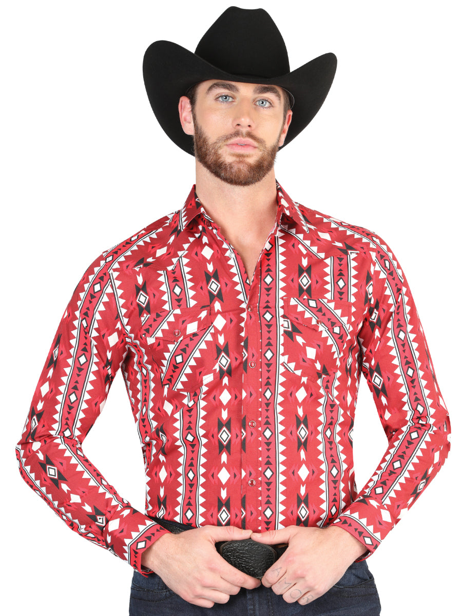 Camisa informal de manga larga de El General Roja 44401