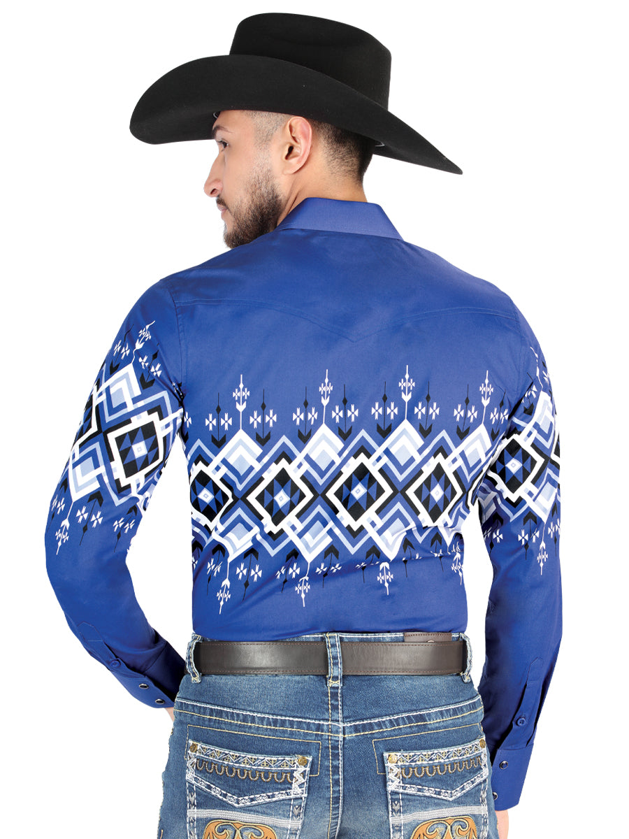 El General - Camisa informal de manga larga - Azul 44449