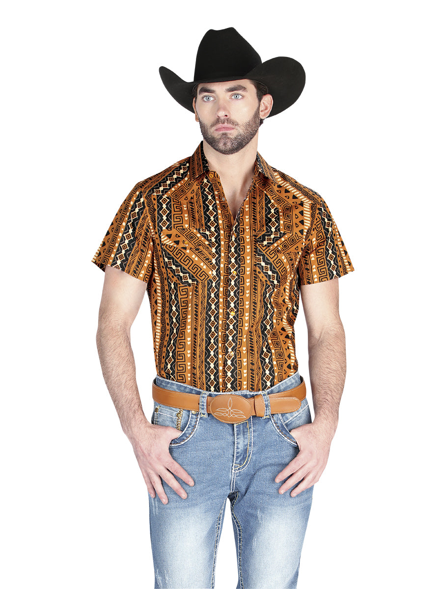 Men's El General Western Shirt - Mustard 44455
