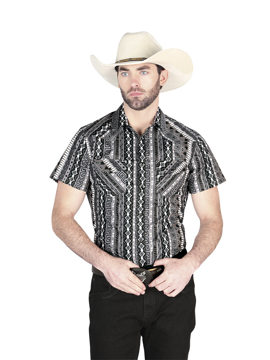 Men's El General Western Shirt - Gray 44457
