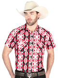 Men's El General Western Shirt - Burgundy 44458