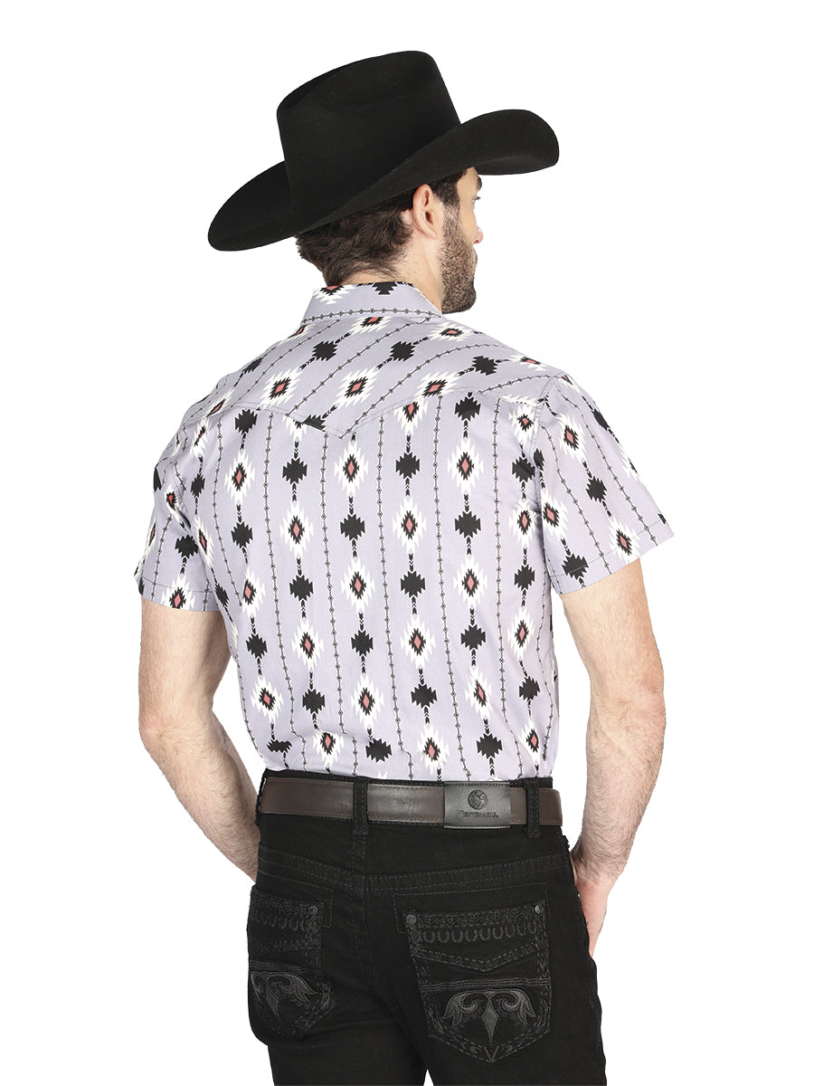 Men's El General Western Shirt - Gray 44461