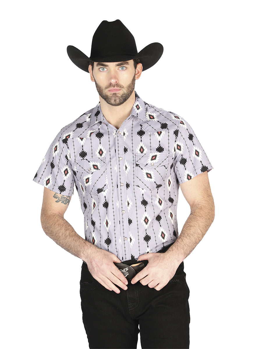 Men's El General Western Shirt - Gray 44461