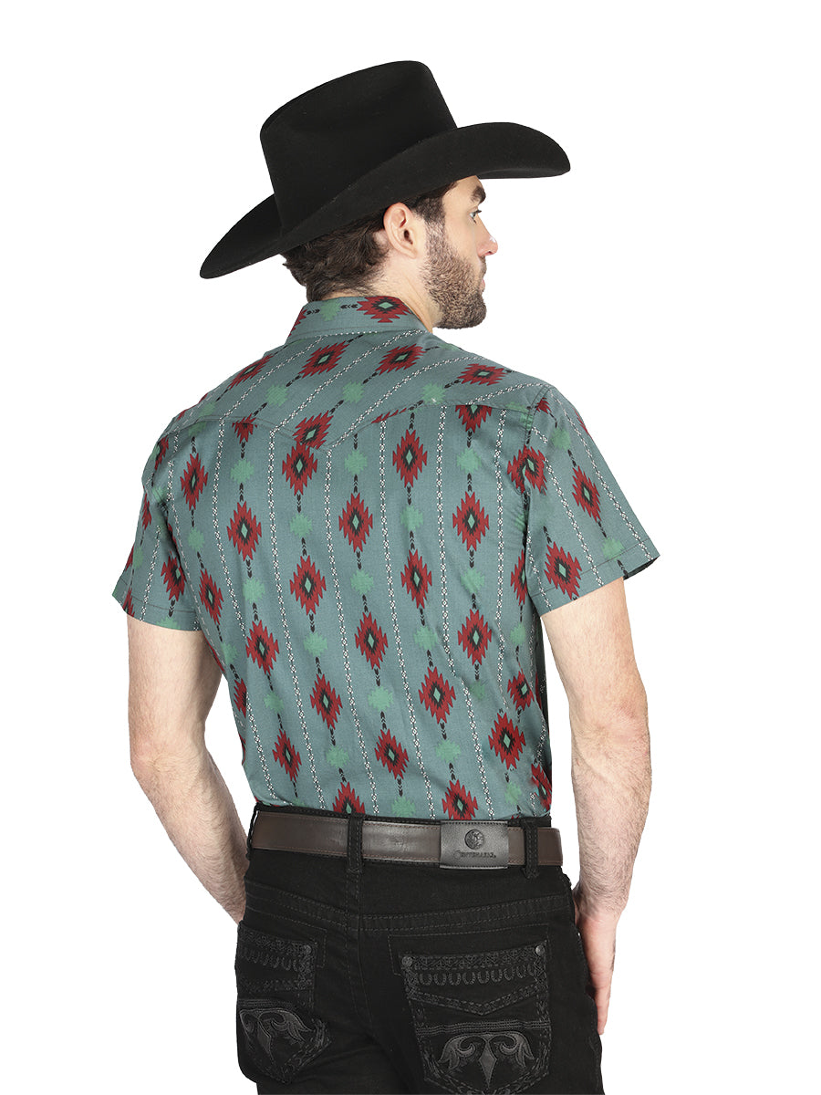 Men's El General Western Shirt - Mint 44463