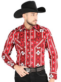 Men's El General - Casual Long Sleeve Shirt - Rojo 44472