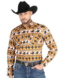 Men's El General  -  Casual Long-Sleeve Shirt  - Taupe 44477