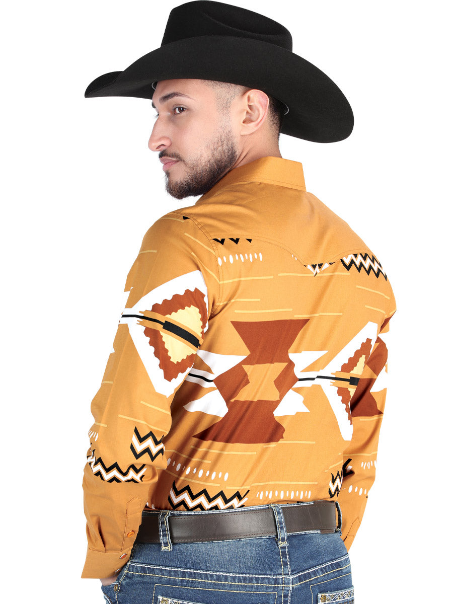Men's El General - Casual Long Sleeve Shirt - Taupe 44499