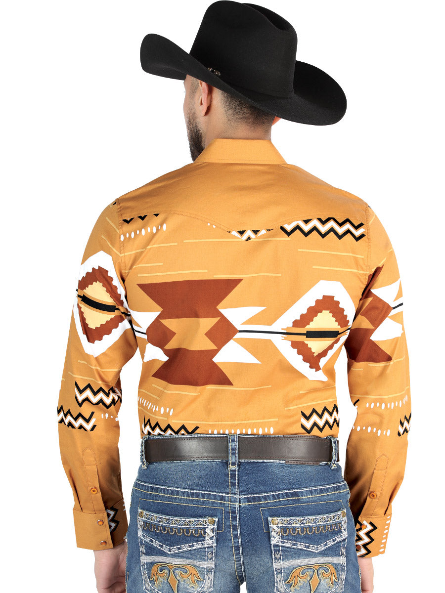Men's El General - Casual Long Sleeve Shirt - Taupe 44499