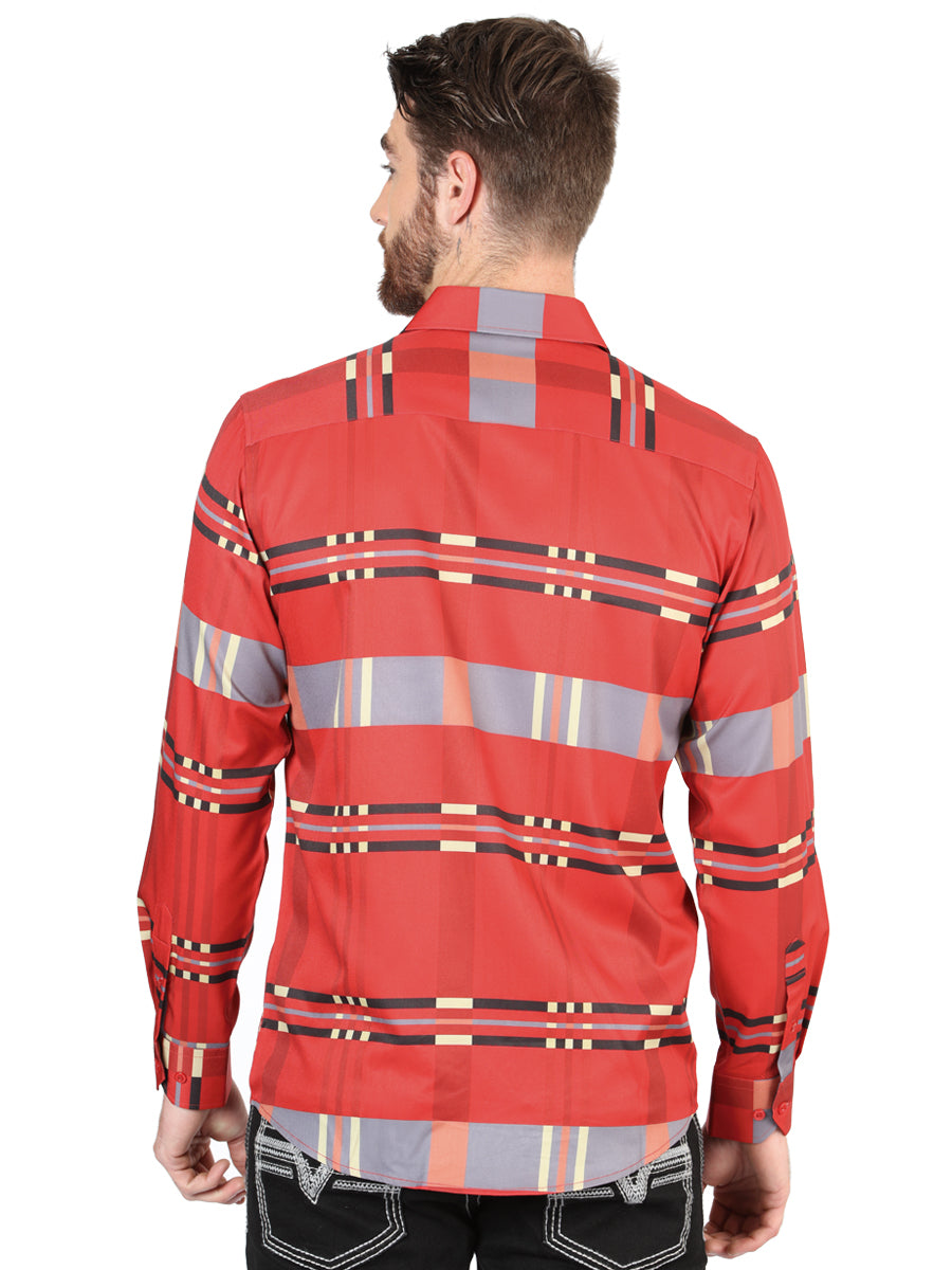 Men's El General Red Casual Long-Sleeve Shirt 44601