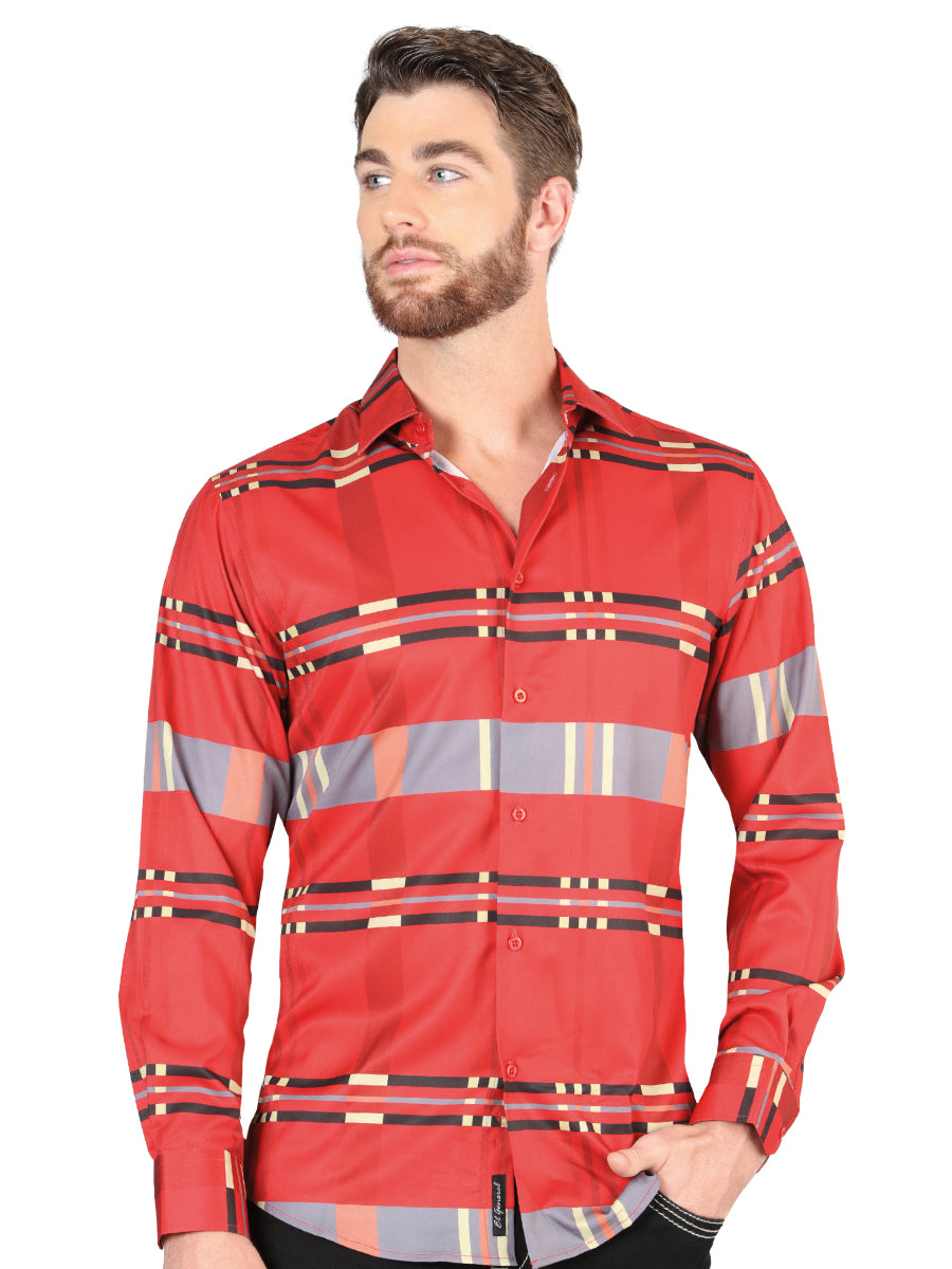Men's El General Red Casual Long-Sleeve Shirt 44601