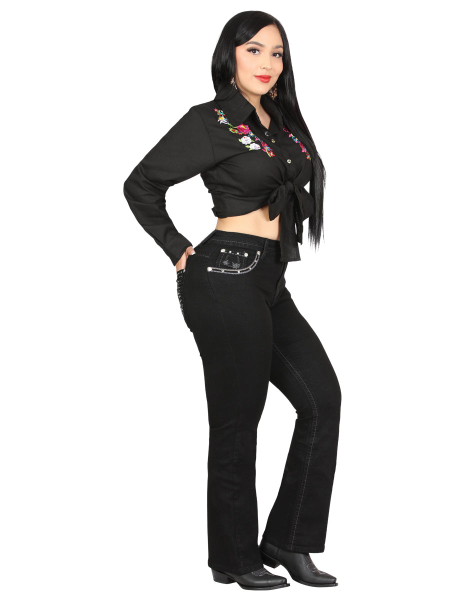 Jeans de mezclilla Bootcut Centenario - Negro 45026