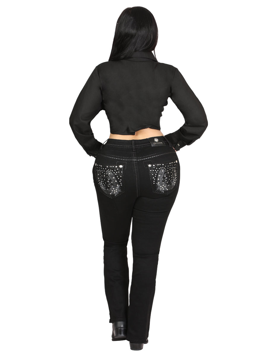 Jeans de mezclilla Bootcut Centenario - Negro 45026