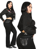 Jeans de mezclilla Bootcut Centenario - Negro 45026