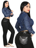 Vaqueros Centenario con diseño bootcut - Negro 45028