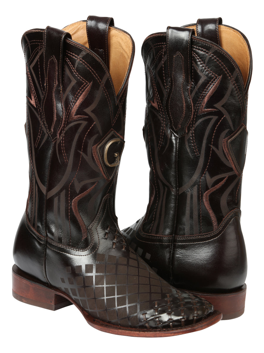 Botas de Rodeo para Hombre - El General Piel Pull-Up - Café 45173