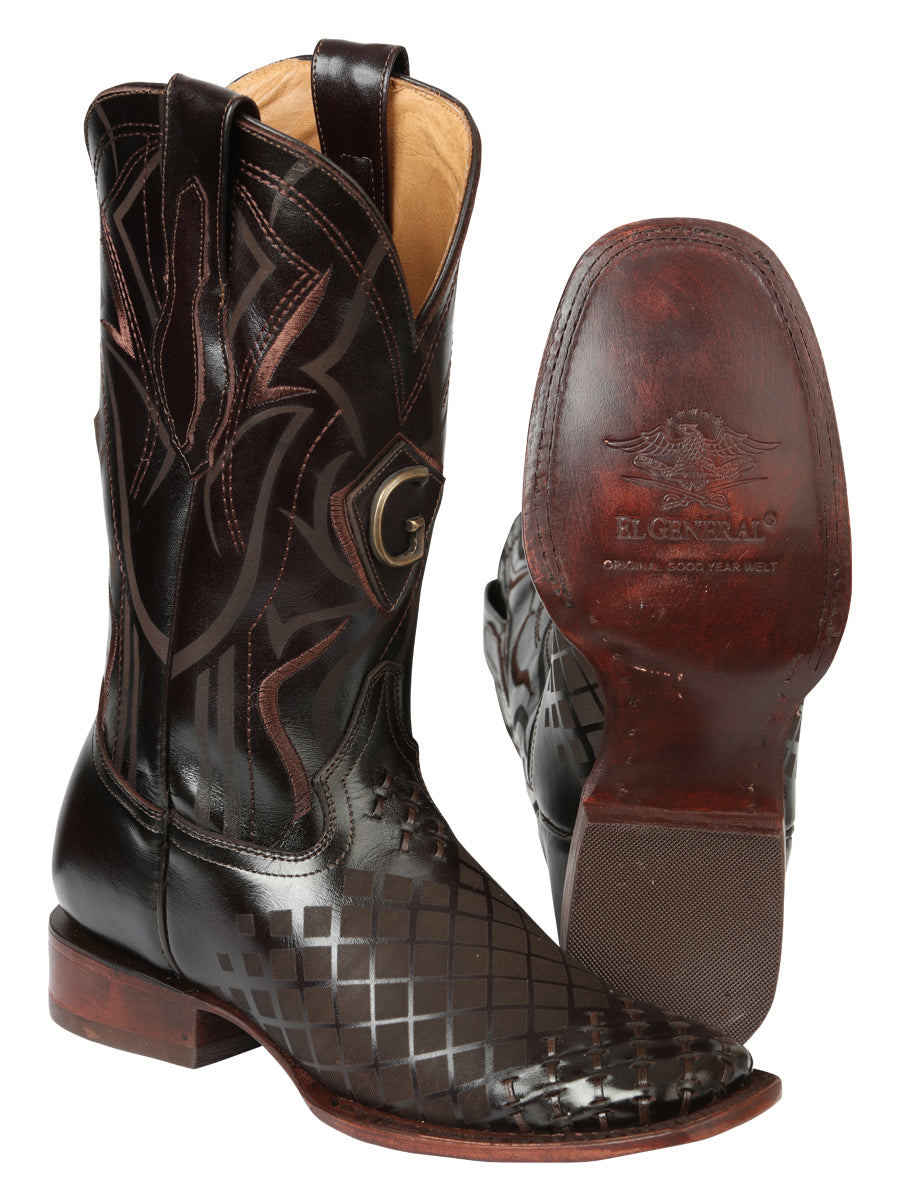 Botas de Rodeo para Hombre - El General Piel Pull-Up - Café 45173