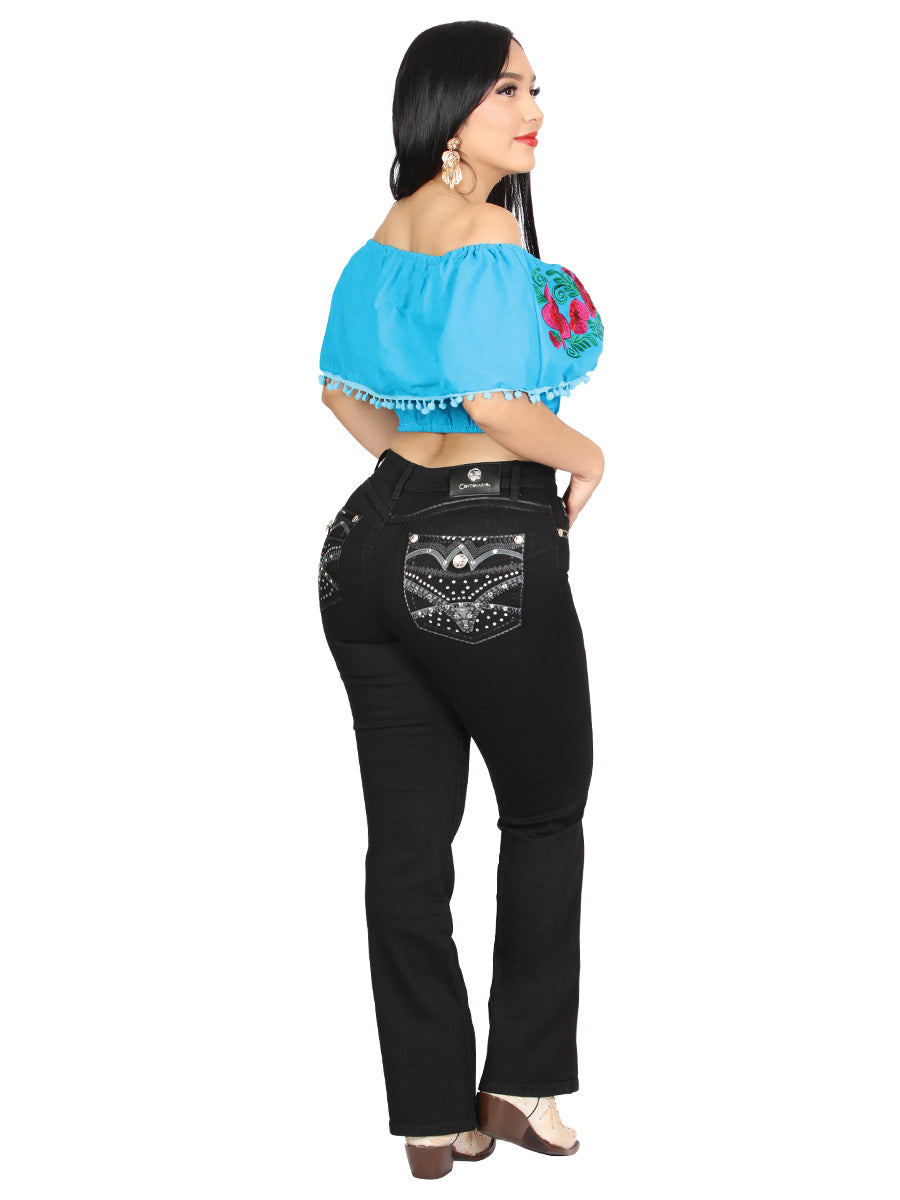 Women's Centenario Hip-Up Bootcut Denim Jeans - Black 45319