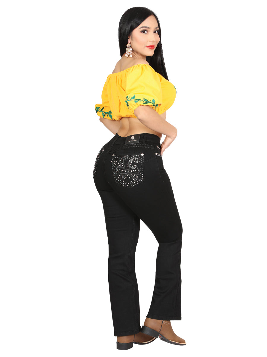 Women's Centenario Hip-Up Bootcut Denim Jeans - Black 45320