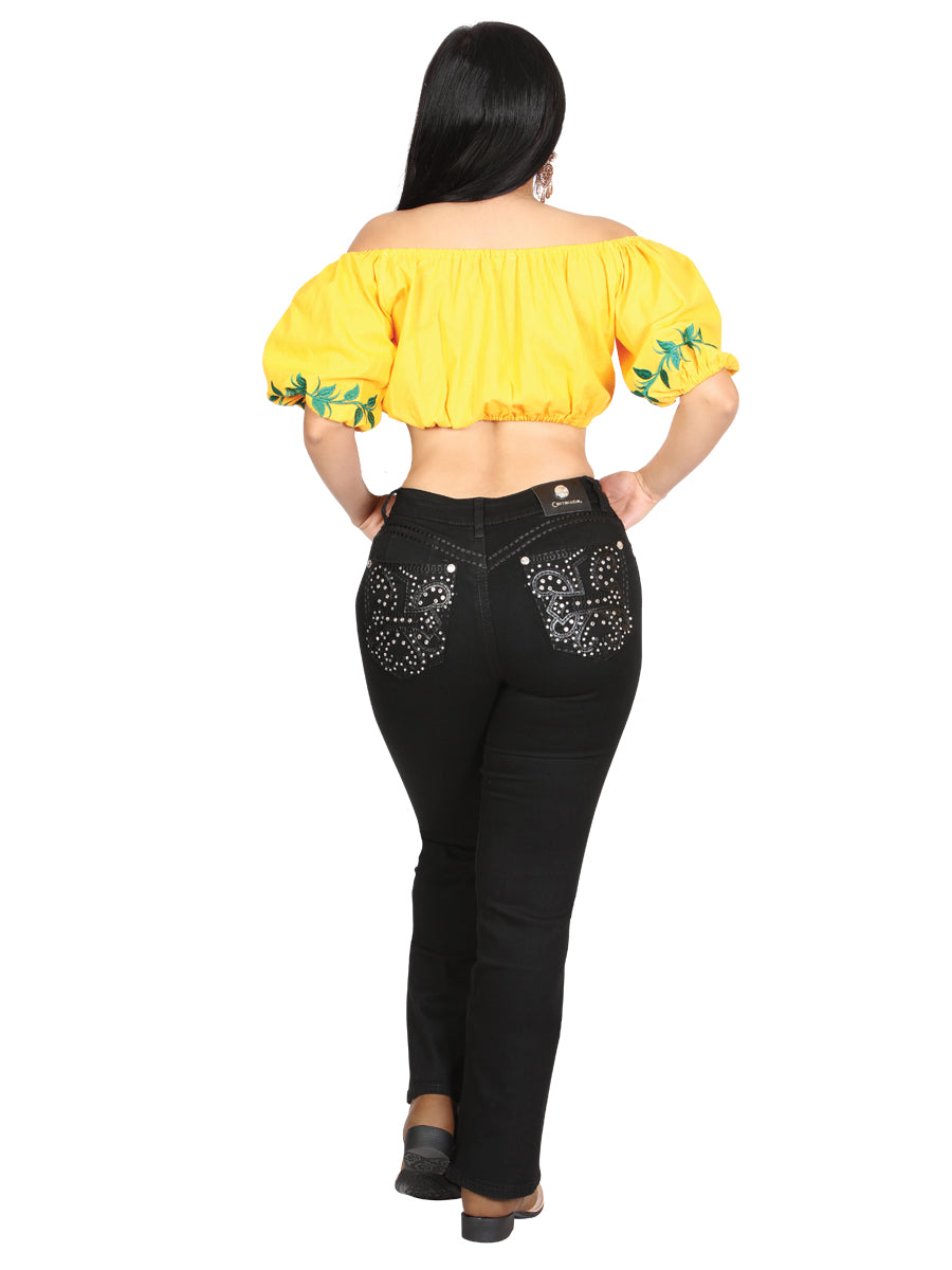 Women's Centenario Hip-Up Bootcut Denim Jeans - Black 45320