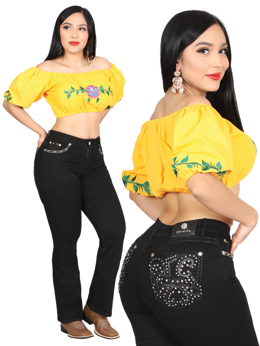 Women's Centenario Hip-Up Bootcut Denim Jeans - Black 45320