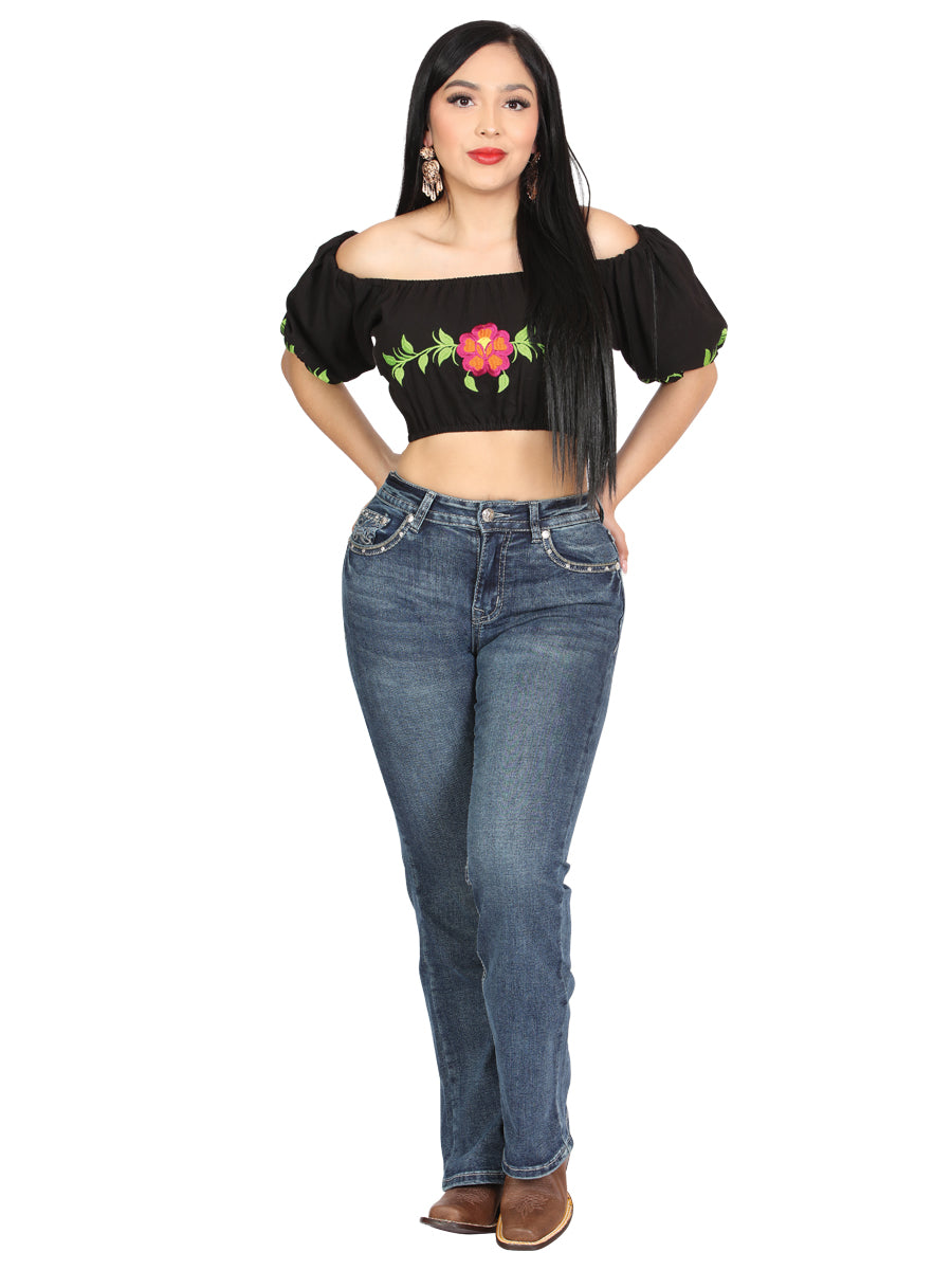 Women's Centenario Hip-Up Bootcut Denim Jeans - Dark Blue 45321