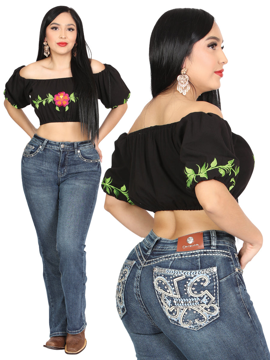 Women's Centenario Hip-Up Bootcut Denim Jeans - Dark Blue 45321