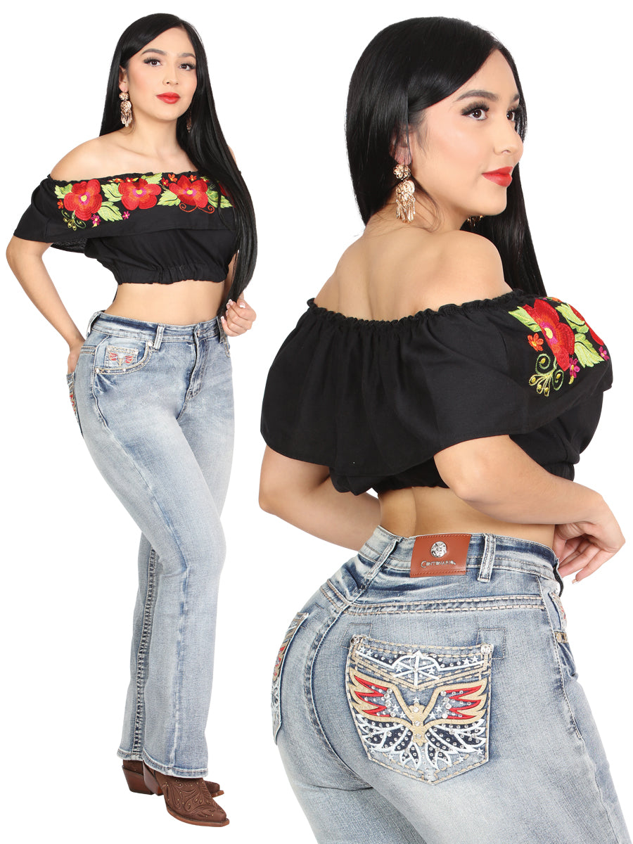 Jeans de Mezclilla Centenario Bootcut - Azul Claro 45325