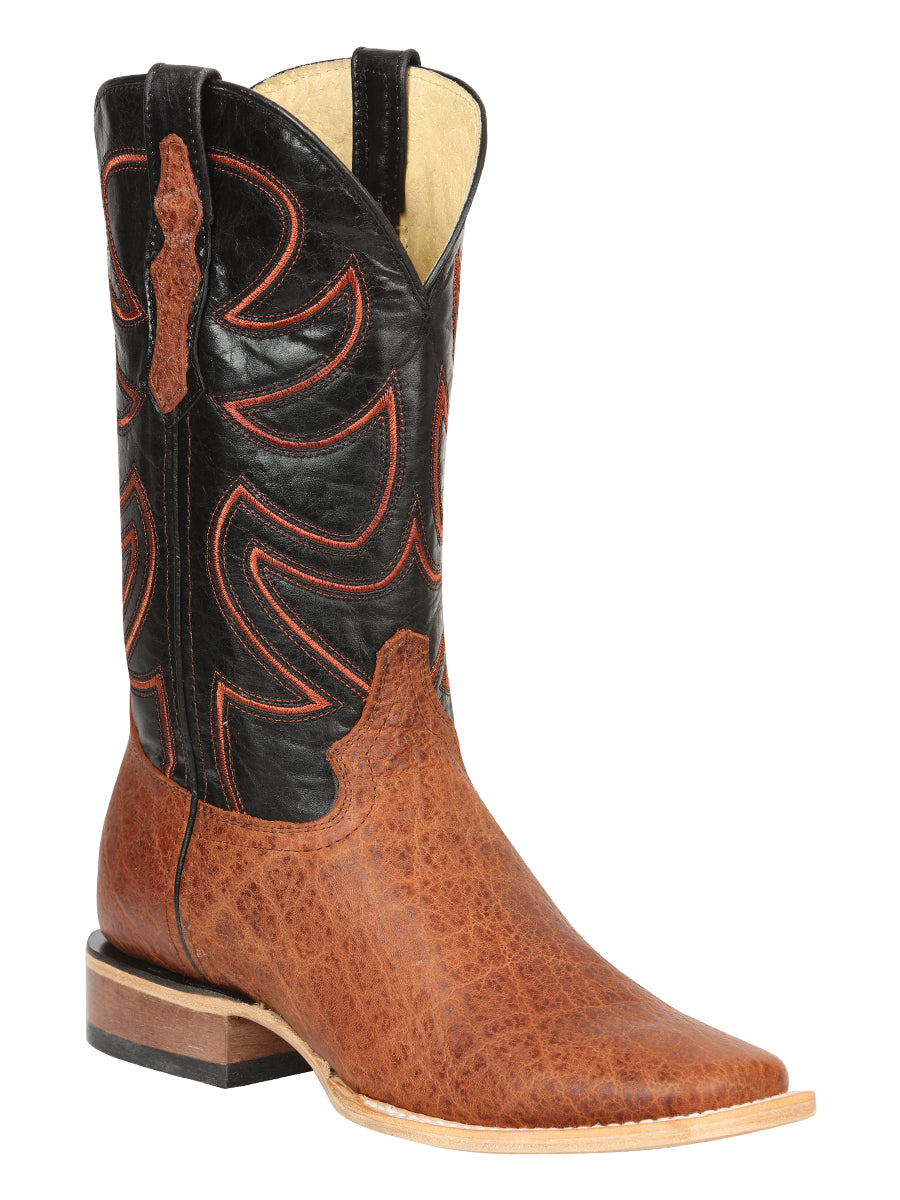 Botas de rodeo El General para hombre - Estampado de elefante - Coñac 45769