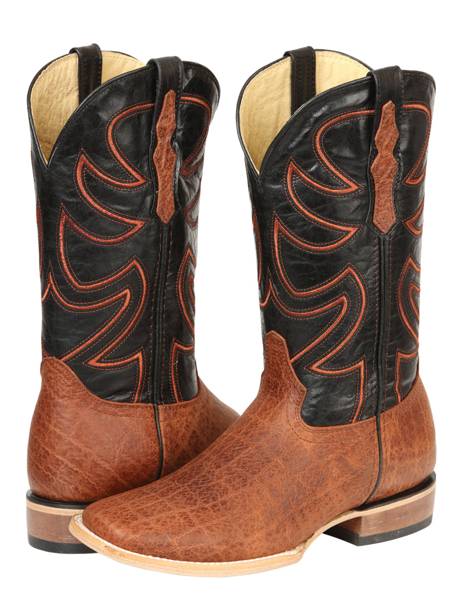 Botas de rodeo El General para hombre - Estampado de elefante - Coñac 45769