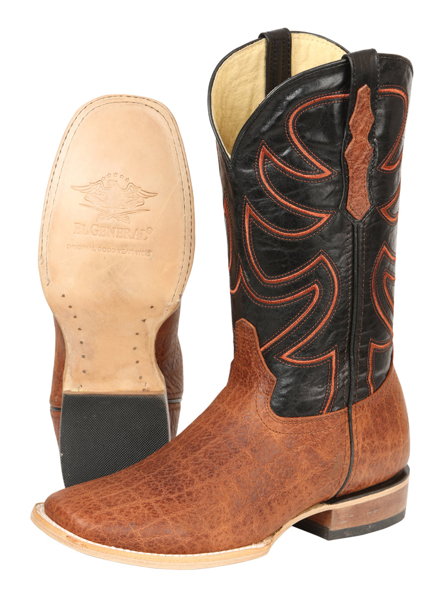 Botas de rodeo El General para hombre - Estampado de elefante - Coñac 45769