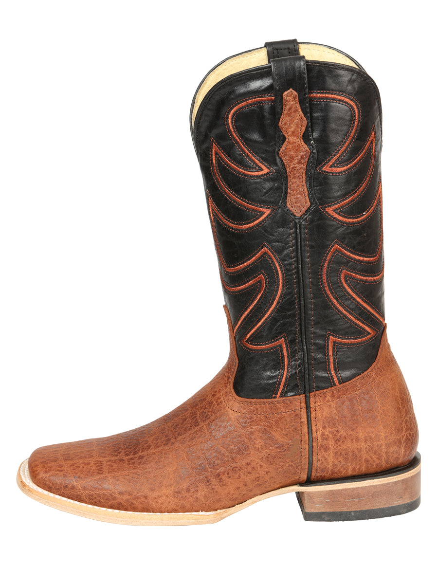 Botas de rodeo El General para hombre - Estampado de elefante - Coñac 45769