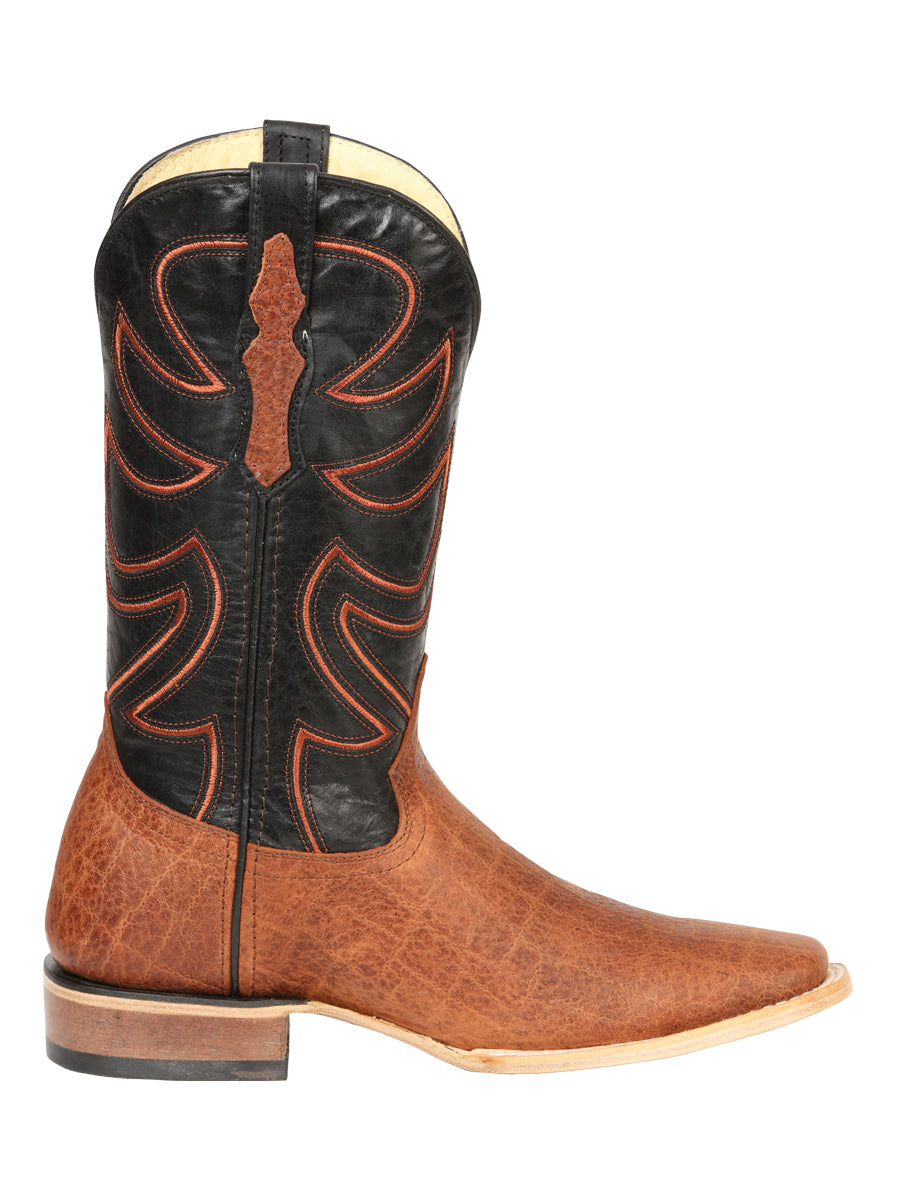 Botas de rodeo El General para hombre - Estampado de elefante - Coñac 45769