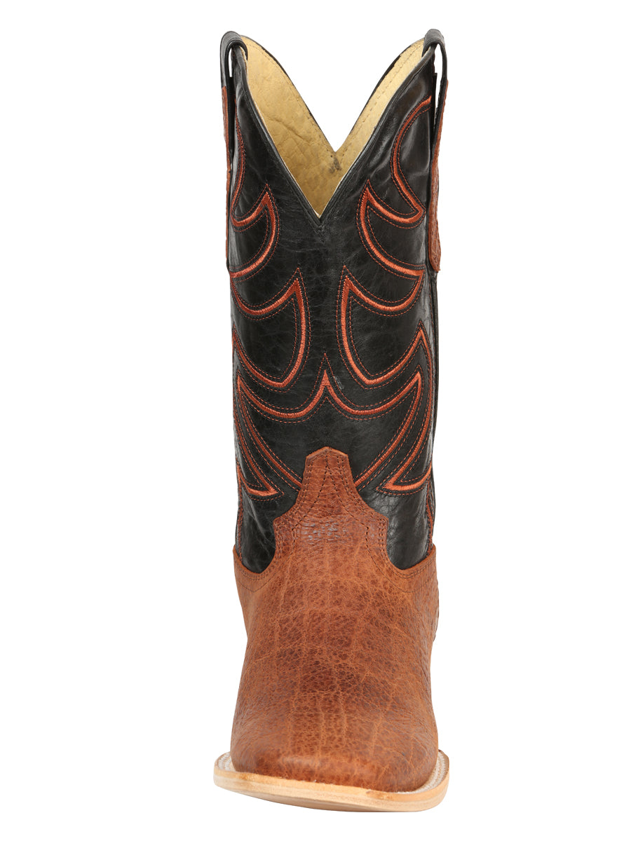 Botas de rodeo El General para hombre - Estampado de elefante - Coñac 45769