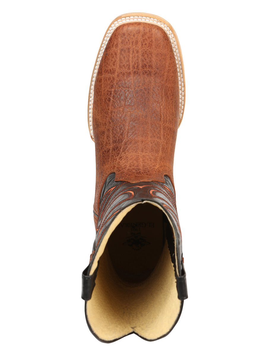 Botas de rodeo El General para hombre - Estampado de elefante - Coñac 45769