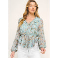 Winslow - Blusa con volantes, escote en V y lazos en la cintura Wild Blossom para mujer - MT5159466UO