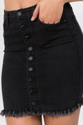 Women's Stretch Button Down Denim Skirt - DSK0125