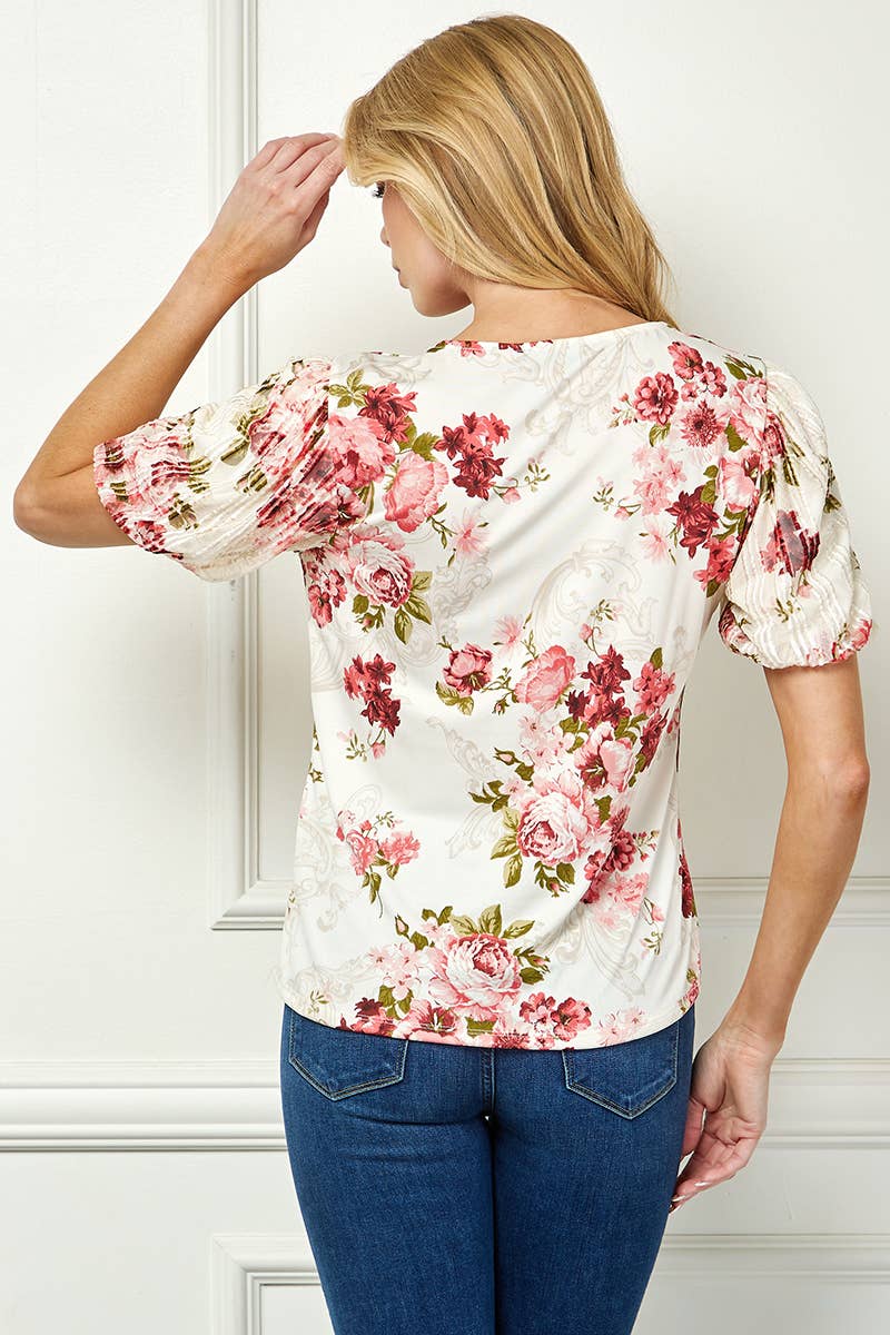 Colección Winslow - Blusa de Mujer Floral con Mangas Abullonadas Charm - G537001l65