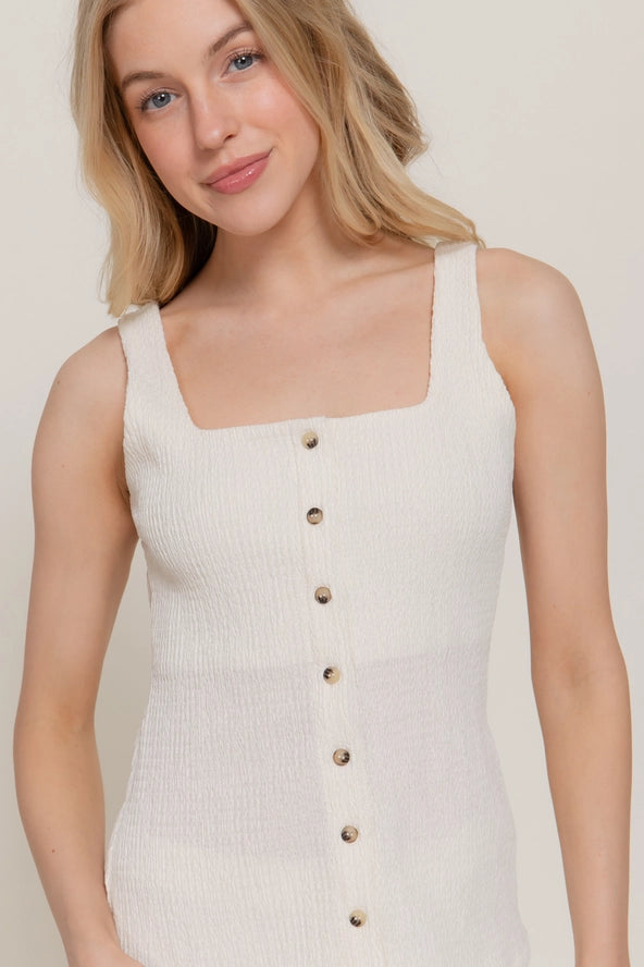 Active USA - Women's Square Neck Button Down Vest & Long Flare Pants Knit Set - SET15241