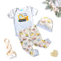 Baby 3pcs Chenille Applique Bodysuit Hat Pants Set